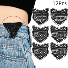 6/12Pcs Lace Denim Jeans Waist Extender, 2 Styles Vintage Sew-On Waistband Extender Buckle, Adjustable Waist Extender, Suitable For Women's Skirts, Shorts - Multicolor - View 15