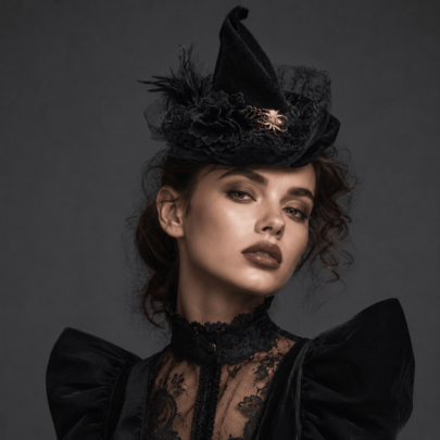 Pinza para el cabello con sombrero de bruja de Halloween, tocado de mago puntiagudo gótico para cosplay