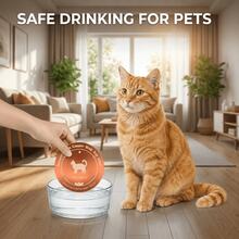 Copper Pet Water Purifier, Three-Point Support Design, 99.9% Pure Copper Water Purifier, Suitable For Various Pets Like Dogs, Cats, Cows, Chickens, Reusable, Physical Water Purification, Easy-To-Use Pet Water Purifier, Cat Pattern - 1 - View 2