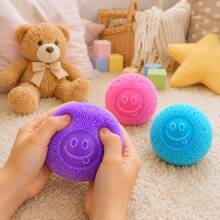 Cute Soft Fluffy Smiling Face Stress Relief Toy, Adorable Squishy Squeeze Ball, Creative Desktop Decompression Gadget, Hand-Held Relaxing Fun Toy, Multi-Color Interactive Gift For Kids And Adults, Birthday Holiday Surprise Gift - Multicolor - View 5