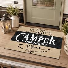 1 pieza Alfombrilla de drenaje/absorbente/secado con estampado minimalista para cafetera y vajilla - Protector de escritorio de poliéster absorbente con respaldo de goma antideslizante, para decoración de encimera de cocina - Mantel individual para bar en casa y mesa de comedor - Multicolor - Ver 2