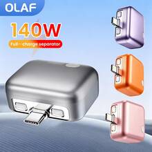 Adaptor Pengisian Daya OLAF Intelligence 140W dengan Fitur Mati Otomatis Saat Terisi Penuh, Pemisah Pengisian Cepat, Cocok untuk Perangkat Tipe-C - MultiWarna - View 2