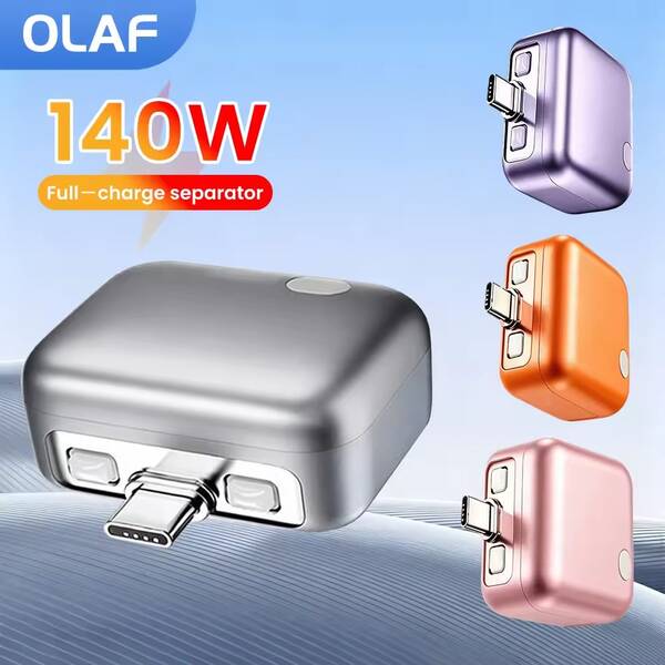 Adaptador de carga OLAF Intelligence 140W con apagado automático, aislador de de carga rápida, compatible con dispositivos Tipo-C