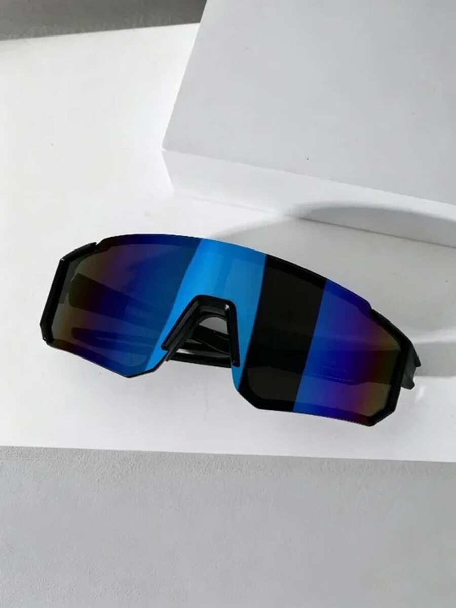 1 Pair Women's Gradient Color Windproof Fashion Sports Cycling Glasses - Black Frame Ice Blue Film - View 1