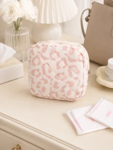 Quilted Sanitary Pad Storage Pouch, Portable Feminine Hygiene Organizer Bag For Period Essentials, Travel And Daily Use - Multicolor - View 14