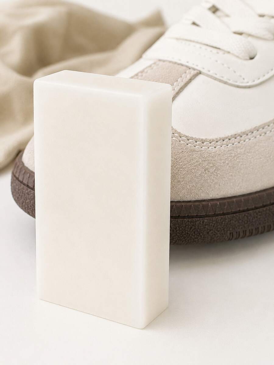 4 Pcs Shoe Cleaning Eraser, Suede Nubuck Leather Sneaker Stain Remover, Portable Dry Cleaning Tool For Travel Home Use - White - View 1
