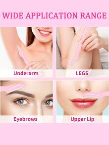 4/6/12/24/30pcs Set With Storage Box, Facial Trimming Blades And Shaving Razor, Suitable For Facial And Body Hair Removal, Essential Hairdressing Products And Accessories For Salon, Beauty And Travel - Baby Pink - View 7