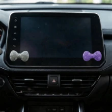 New Release Ceramic Clay Rhinestone Bow Car Interior Sticker Decor DIY Goddess Ins Perfect Gift - Multicolor - View 19