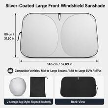 Car Sunshade, Large Size Car Front Windshield Sunshade, Foldable Front Window Sunshade With Storage Bag, UV Protection Heat Insulation Cooling Cover, Sedan, SUV, MPV, Van, Truck Interior Dashboard Protector, Summer Car Accessories, Car Travel Essentials - Multiple Styles - View 16