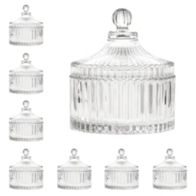 DIY Glass Jar Transparent Candy Jar With Lid Storage Container Storage Box Cotton Swab Makeup Brush Holder Tea Canister Jewelry Jar Spice Jar Multi-Functional Home Decor Christmas Gift Home Gift Room Decor - White - View 8