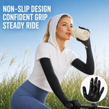 Women's Ice Silk Sun Protection Arm Sleeves, Touchscreen Non-Slip Long Thin Breathable UV Protection Gloves, Suitable For Summer Driving Cycling Outdoor, Hot-Selling Popular Item - Multicolor - View 3