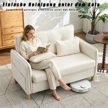 Sofa Beige Made Of Wood For Living Room - 米色 2 人座 - 查看 3
