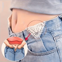 6/12Pcs Lace Denim Jeans Waist Extender, 2 Styles Vintage Sew-On Waistband Extender Buckle, Adjustable Waist Extender, Suitable For Women's Skirts, Shorts - Multicolor - View 9