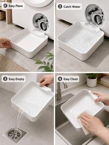 3 PiecesLaundry Tray Set, Washing Machine Drain Tray, Laundry Room Essential Floor Protection Tray, Prevents Water Overflow, Durable Home Storage Solution, Laundry Area Cleaning Supplies Accessory - Multicolor - View 9