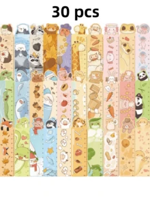 30 Pcs Bookmarks Animal Ruler Theme Bookmarks, Suitable For Decorating Books, Sketchbooks, Notebooks And Other Bookmarks - Animal Ruler Bookmark - View 4