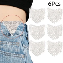 6/12Pcs Lace Denim Jeans Waist Extender, 2 Styles Vintage Sew-On Waistband Extender Buckle, Adjustable Waist Extender, Suitable For Women's Skirts, Shorts - Multicolor - View 17