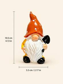 Resin Garden Gnome Figurines Set Outdoor Patio Yard Decoration Autumn Fall Harvest Fairy Garden Miniature Statue Mushroom Shovel Dwarf Ornament Cute Lawn Decor Gift For Garden Lovers Home Porch Accent - New Model - View 11