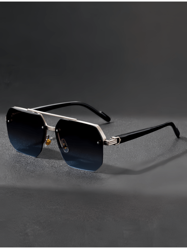 Classic Retro Unisex Fashion Glasses, Cross-Border Double Bridge Aviator Frame, New Cycling & Driving Eyewear, Face-Slimming High-End Half-Frame Glasses