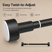Adjustable Tension Rod - Made Of Stainless Steel With Plastic End Caps, Easy To Install Without Drilling, Suitable For Shower Curtains, Window Curtains, Door Curtains, Clothing Storage And Balcony Drying - Available In Silver, Black And White - Multicolor - View 6
