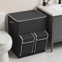 1pc 180L 4-Compartment Laundry Basket With Lid, Foldable Storage Organizer, Suitable For Delicate Clothes, Socks, Underwear, Double-Layer Extra Large Capacity Dirty Clothes Sorting Bin, For Bedroom, Bathroom, Home Storage - Multicolor - View 7