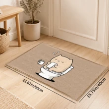 1 Stück Cartoon Katzen Muster Badezimmermatte, Kunst-Kaschmir, saugfähig, rutschfest, maschinenwaschbar, Badezimmer Schlafzimmer Eingang Heim Teppich - Verschiedenfarbig - Übersicht 12