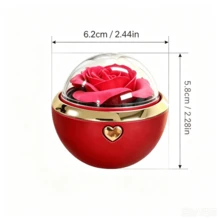 Spherical Rose Flip Ring Gift Box, Creative Surprise Jewelry Box, Ring Earring Jewelry Packaging Box, Perfect For Proposal, Confession, Valentine's Day, Qixi Festival, Birthday, Anniversary And Other Occasions, As A Romantic Gift For Your Partner (Ring Not Included) - Spherical Rose Reversible Ring Gift Box - View 10