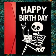 A Humorous Skeleton Birthday Card Designed For Adults, Featuring A Unique Gothic Style, Ideal For Friends, Coworkers, And Halloween-Themed Birthday Parties - Sets - View 10