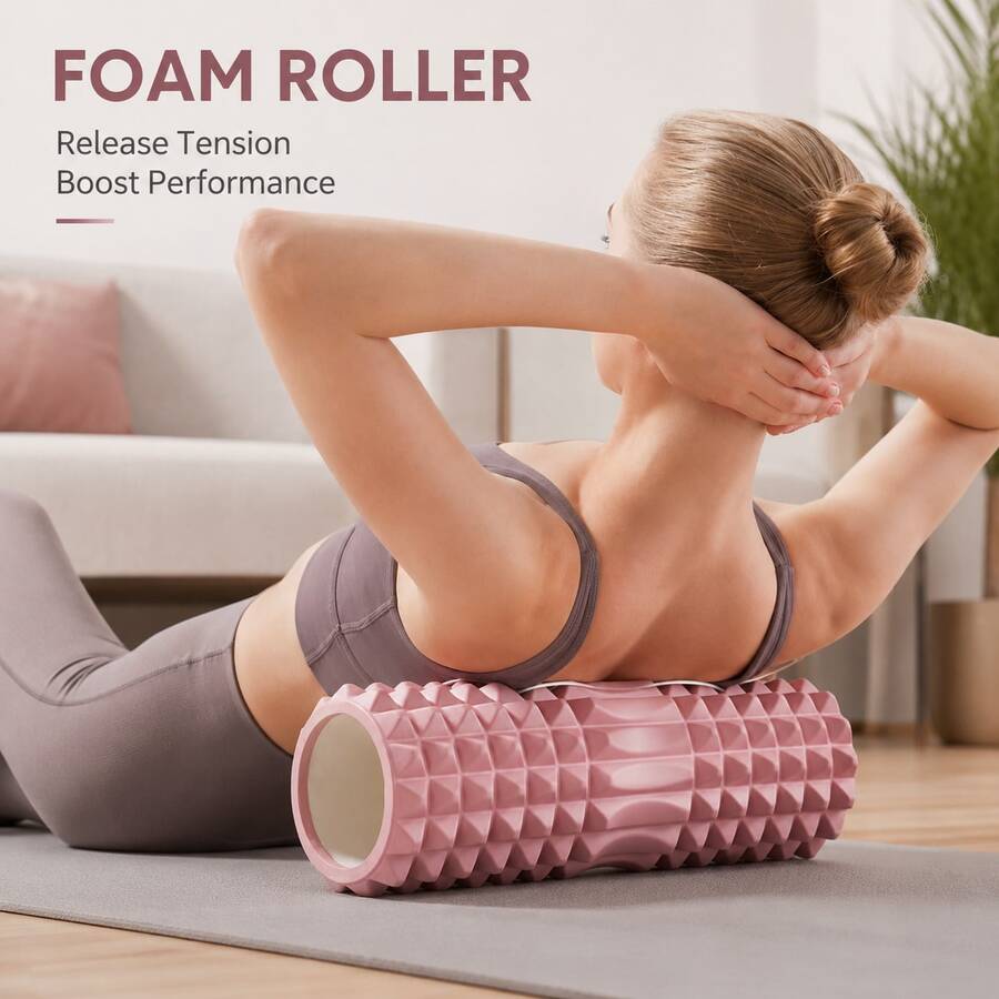 1pcs28cm Crescent Mini Hollow Yoga Column – EVA Foam Muscle Massage Roller For Deep Tissue Recovery, Myofascial Release & Post-Workout Stretching – Portable, Lightweight, Non-Slip, Perfect For Yoga, Pilates, Gym & Home Use - Multicolor - View 1