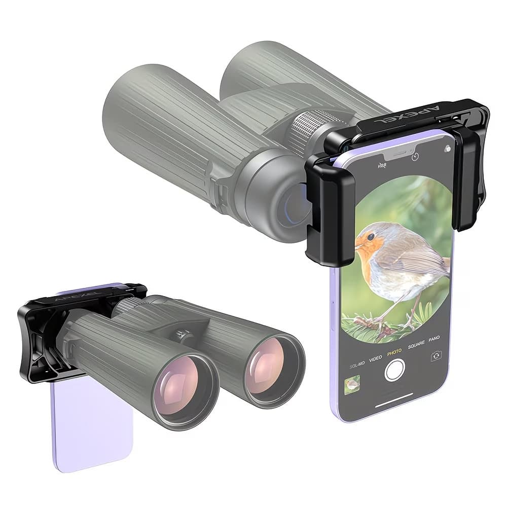 APEXEL Binocular Telescope Phone Connector Adapter Clip, Astronomical Telescope Eyepiece Adapter, Phone Photography Multi-Function Lens Clip, Universal Bracket Accessory, Phone Clip, Microscope Clip