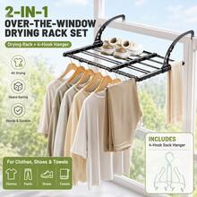 3/2/1pc Foldable Drying Rack With Rotating Sock Holder, Hanging Laundry Drying Rack, No-Drill Space-Saving Multi-Function Drying Rack, Suitable For Socks, Towels, Shirts, Shoes, Bathroom, Balcony, Laundry Room Use - Multicolor - View 3