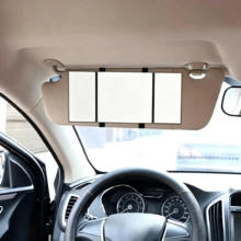 Car Sun Visor Mirror 3-Fold Rearview Makeup Mirror, Foldable Beauty Mirror For Girls And Women, Suitable For Cars, Vehicles, Trucks And Travel - A - View 2