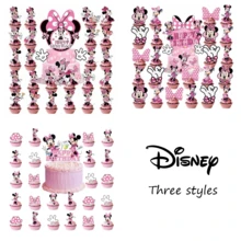 Disney 迪士尼米妮主題生日派對蛋糕叉插旗 家用生日派對裝飾用品 聖誕蛋糕DIY裝飾 - 彩色 - 查看 5