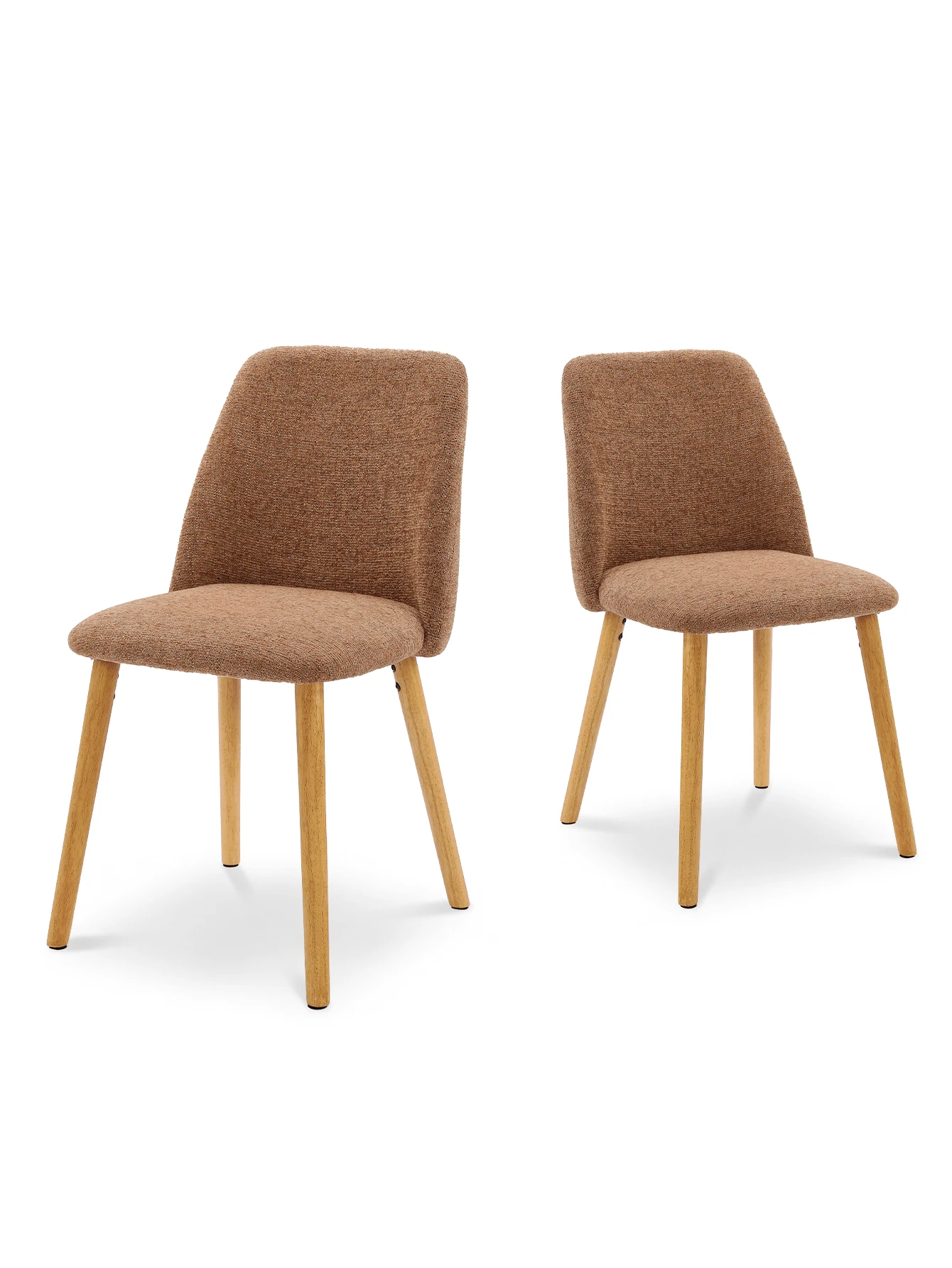 Goeurvant Modern Ergonomic Dining Chair With Curved Backrest - Set Of 2 / Set Of 4 / Set Of 6 - Brown/Chenille - View 1