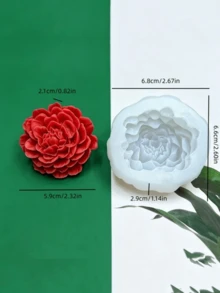 新款波浪邊康乃馨造型香氛蠟燭矽膠模具裝飾，矽膠材質，非常適合製作手工節日裝飾品 - A-白色 - 查看 8