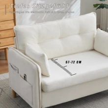 Sofa Beige Made Of Wood For Living Room - 米色 2 人座 - 查看 4