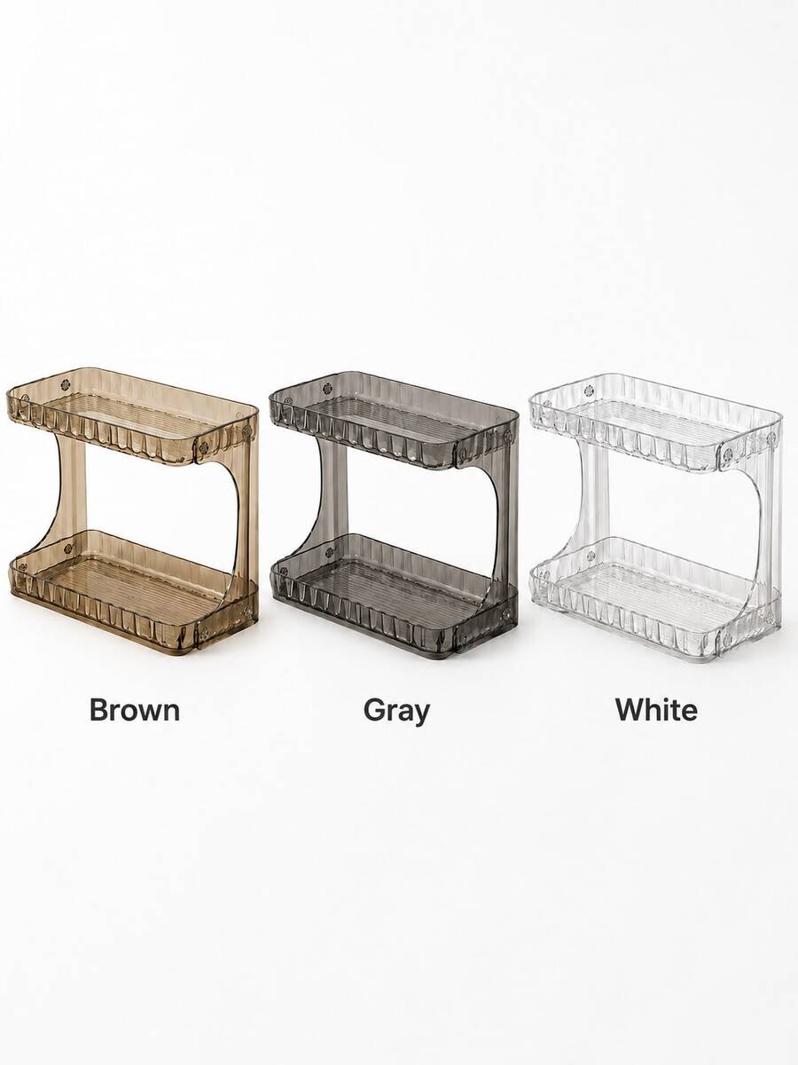 2-Tier Cosmetic Storage Rack, Makeup & Skincare Organizer, Skincare, Body Wash, Sunscreen Storage Box, Vanity Organizer Basket, Bathroom Storage & Organization, Home Decor, Back To School Supplies,Bedroom Room Decor,Back To School