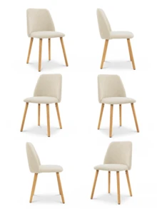 Goeurvant Modern Ergonomic Dining Chair With Curved Backrest - Set Of 2 / Set Of 4 / Set Of 6 - Milky White - View 10