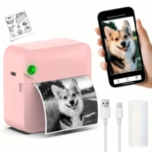 Mini Wireless Sticker Label Printer, Portable Thermal Pocket Printer, Suitable For Study, Inkless Receipt, Note, Image And Photo Printing, Can Be Used For Scrapbooks, Diaries, Self-Adhesive Labels. Smart Pocket Inkless Thermal Printer, Suitable For Diary/DIY - Pink - View 2