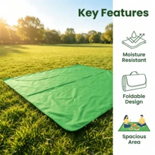 Foldable Oxford Cloth Picnic Blanket, Moisture-Proof Outdoor Mat For Camping - Multicolor - View 5
