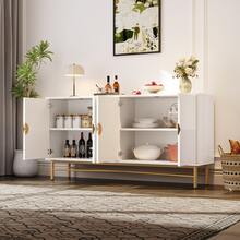 Sideboard White 160cm – Cabinet With Four Doors - 白色 - 查看 7