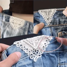 6/12Pcs Lace Denim Jeans Waist Extender, 2 Styles Vintage Sew-On Waistband Extender Buckle, Adjustable Waist Extender, Suitable For Women's Skirts, Shorts - Multicolor - View 10