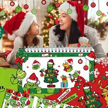 The Grinch Green Monster Cartoon Christmas Planner Material Scrapbook Paper Card Making Background Paper Christmas Gift Wrapping Paper - Multicolor - View 3
