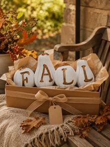 FALL Pumpkin Garden Decor Set, Autumn Harvest Outdoor Yard Ornament, Mini Pumpkin Figurines For Porch Patio Balcony Planter, Halloween Thanksgiving Garden Statue, Farmhouse Fall Yard Decoration - A - View 7