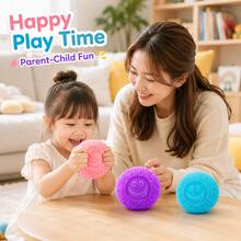 Children's Soft Spiky Smiling Face Sensory Ball, Multi-Color Toy, Soft Squeezable Texture, 3 Colors Available, Suitable For Parent-Child Interaction, Birthday Gifts And Party Favors - Multicolor - View 6