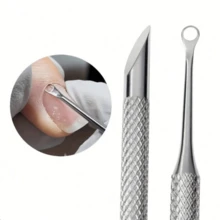 2pcs Stainless Steel Professional Manicure Tools, Hand And Foot Nail Care, Dead Skin Removal And Nail Cleaning Tools, Suitable For Home And Nail Salon Use - Circle Steel Push - View 3