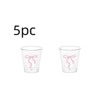 20PCS Plastic Pink Bow Wine Glasses, Cute Bow Hard Plastic Mini Wine Cups, Transparent Beverage Tasting Sample Cups, Suitable For Home, Office, Bar, Restaurant, Birthday Party, Wedding, Bridal Gift, Bachelorette Party, Etc., Can Hold Espresso, Wine, Cocktails, Etc. - View 8