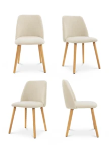 Goeurvant Modern Ergonomic Dining Chair With Curved Backrest - Set Of 2 / Set Of 4 / Set Of 6 - Milky White - View 12
