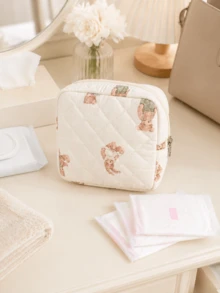 Quilted Sanitary Pad Storage Pouch, Portable Feminine Hygiene Organizer Bag For Period Essentials, Travel And Daily Use - Multicolor - View 12