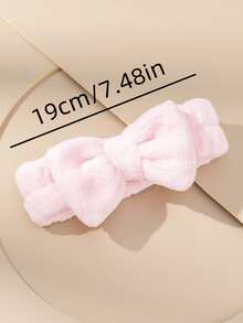 1 pieza Diadema de baño rosa, diadema de maquillaje facial con decoración de lazo de poliéster lindo, adecuada para baño, regalo de Navidad, decoración del hogar y baño, verano - Multicolor - Ver 9
