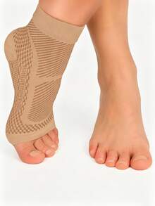 1pc Women Sports Ankle Support Compression Sock, Foot Arch Plantar Fasciitis Ankle Sleeve Swollen Ankle Protector, Suitable For Daily Wear - Multicolor - View 2